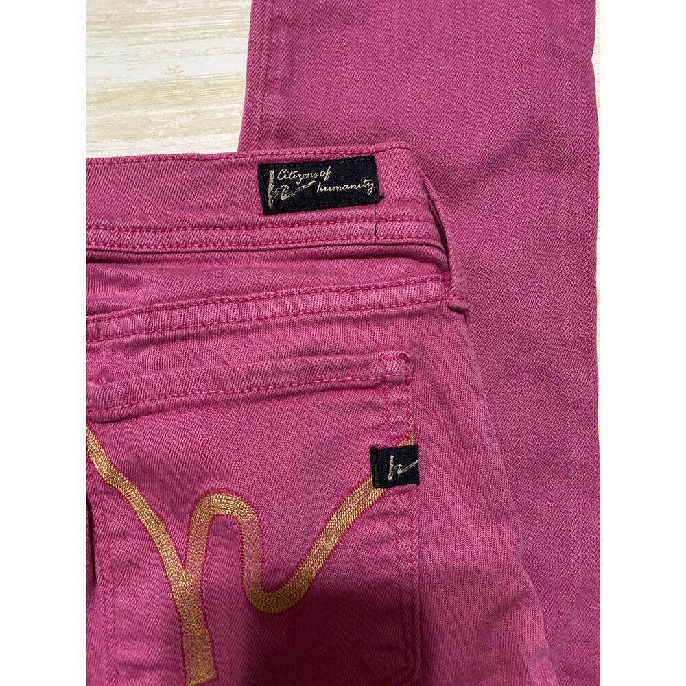 CITIZENS OF HUMANITY Womens Size 27 Pink Stretch Ankle Lenth Skinny Leg Pannts - Picture 5 of 9